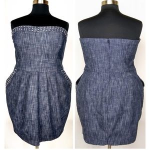 Z Cavaricci Dress Denim Pockets Stretch Plus Size